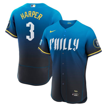 Bryce Harper Philadelphia Phillies Nike City Connect Authentic Sponsor Patch Jersey - Blue