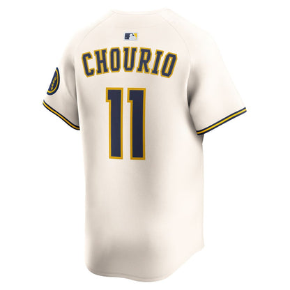 Jackson Chourio Milwaukee Brewers Nike Home Limited Jersey - Cream