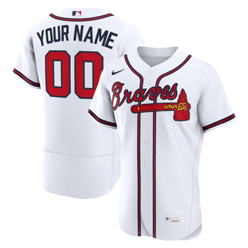 Atlanta Braves Nike Home Authentic Custom Jersey - White
