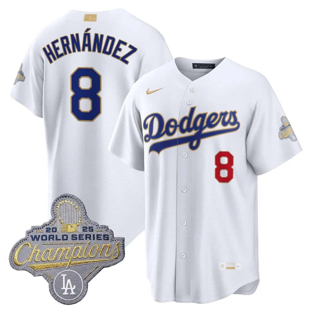 Los Angeles Dodgers "Gold Collection" Premier Limited Jersey - All Stitched -White