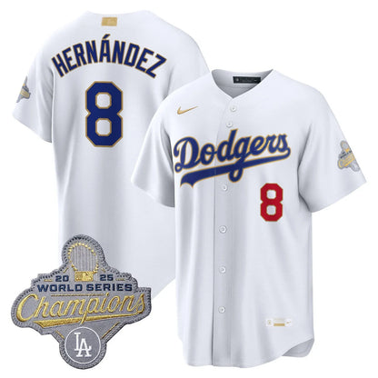Los Angeles Dodgers "Gold Collection" Premier Limited Jersey - All Stitched -White