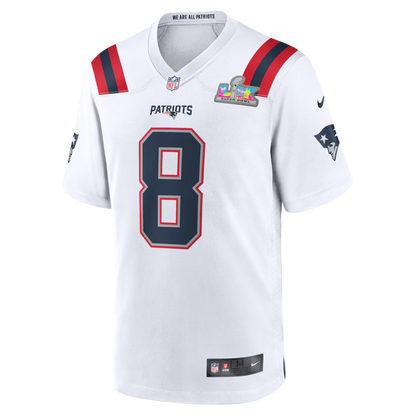 New England Patriots Road Game Super Bowl LX Patch Jersey - White
