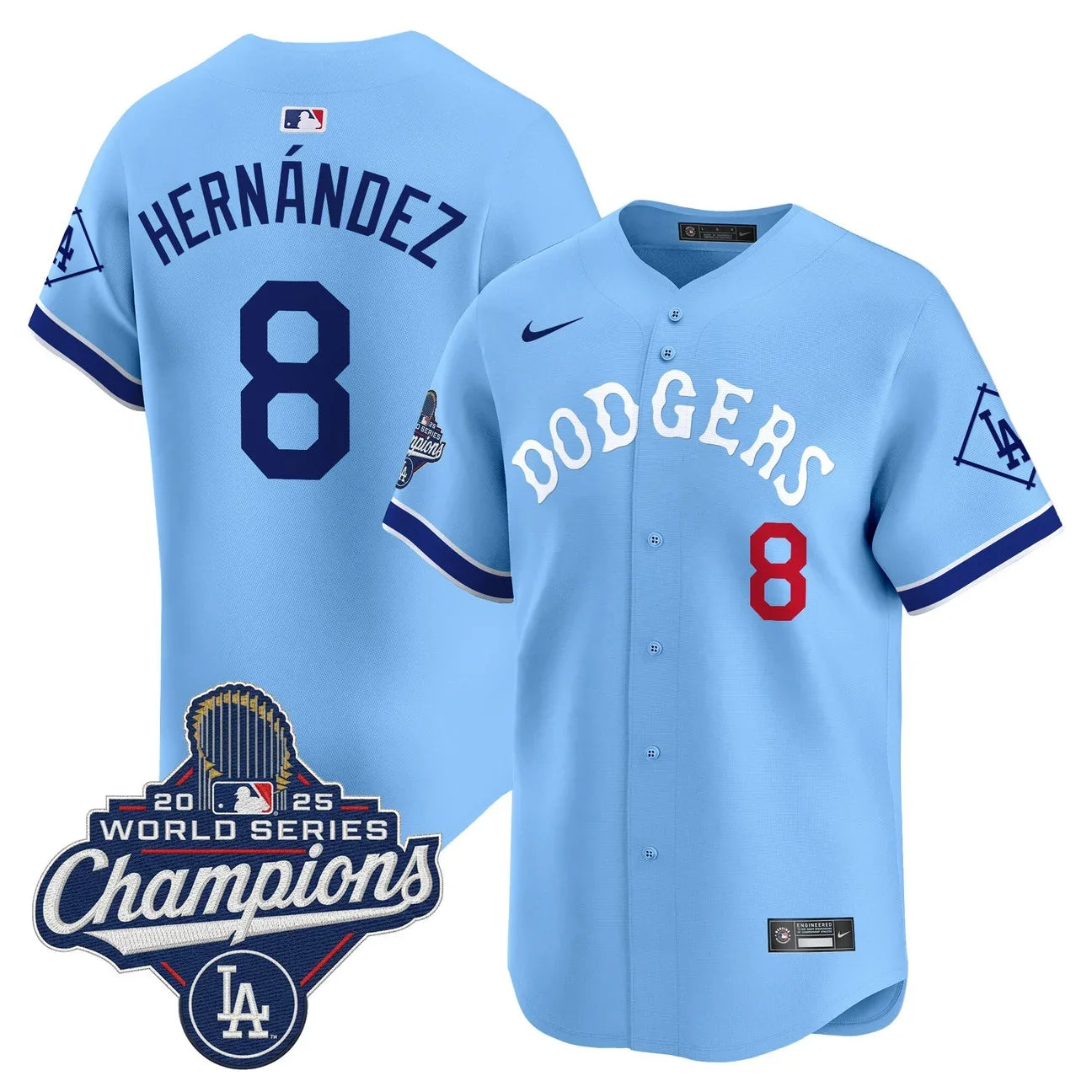 Dodgers Tribute 2025 World Series Champions Vapor Premier Limited Jersey - All Stitched -Blue