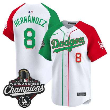 Men's Dodgers Mexico 2025 World Series Champions Vapor Premier Limited Jersey V2 - All Stitched