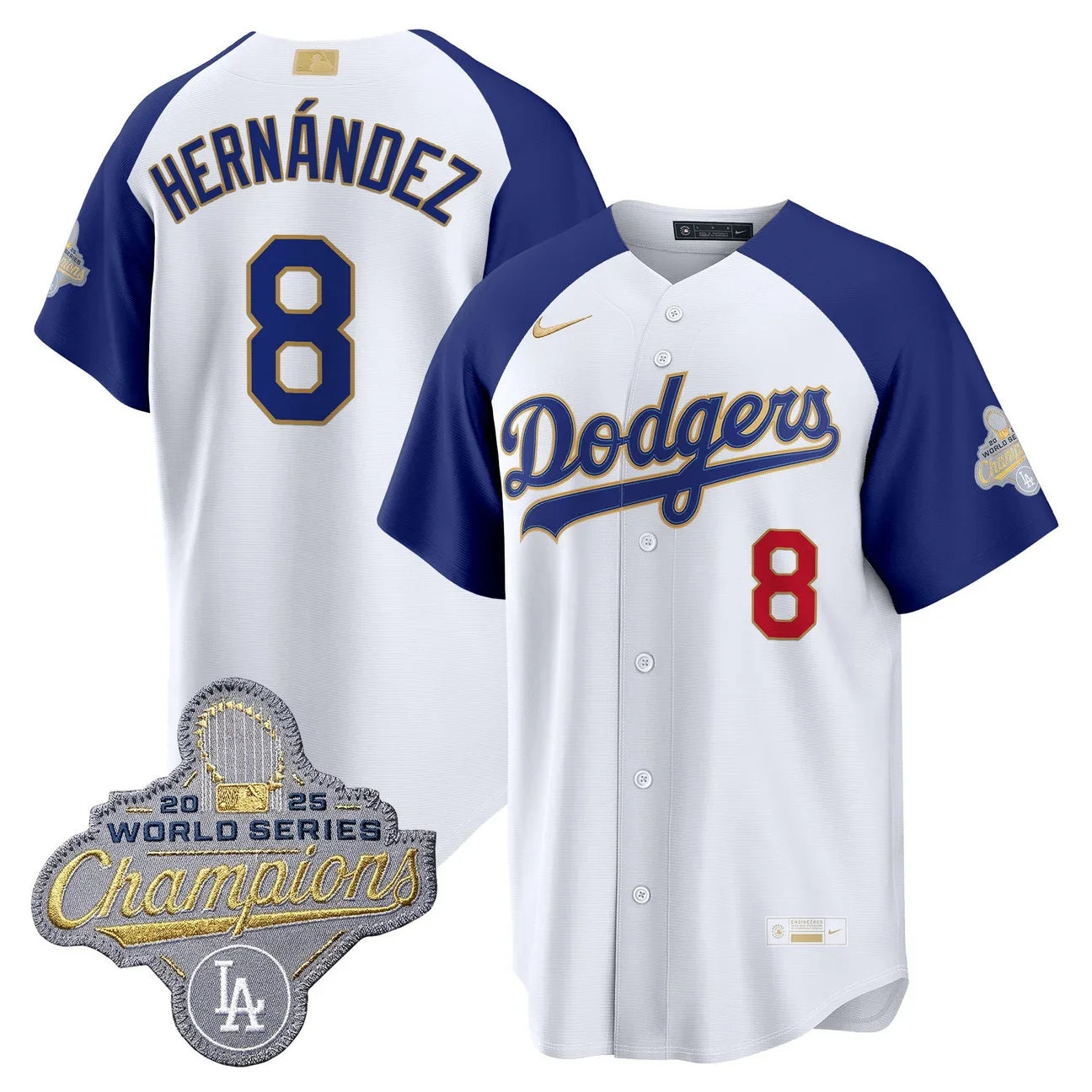 Los Angeles Dodgers "Gold Collection" Premier Limited Jersey - All Stitched -White Alternate