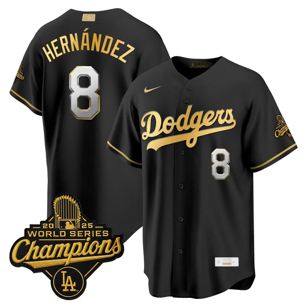 Los Angeles Dodgers "Gold Collection" Premier Limited Jersey - All Stitched -Black Gold