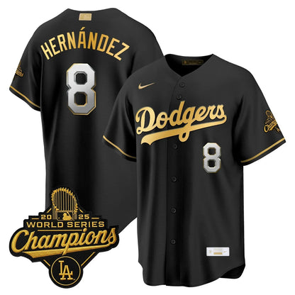 Los Angeles Dodgers "Gold Collection" Premier Limited Jersey - All Stitched -Black Gold