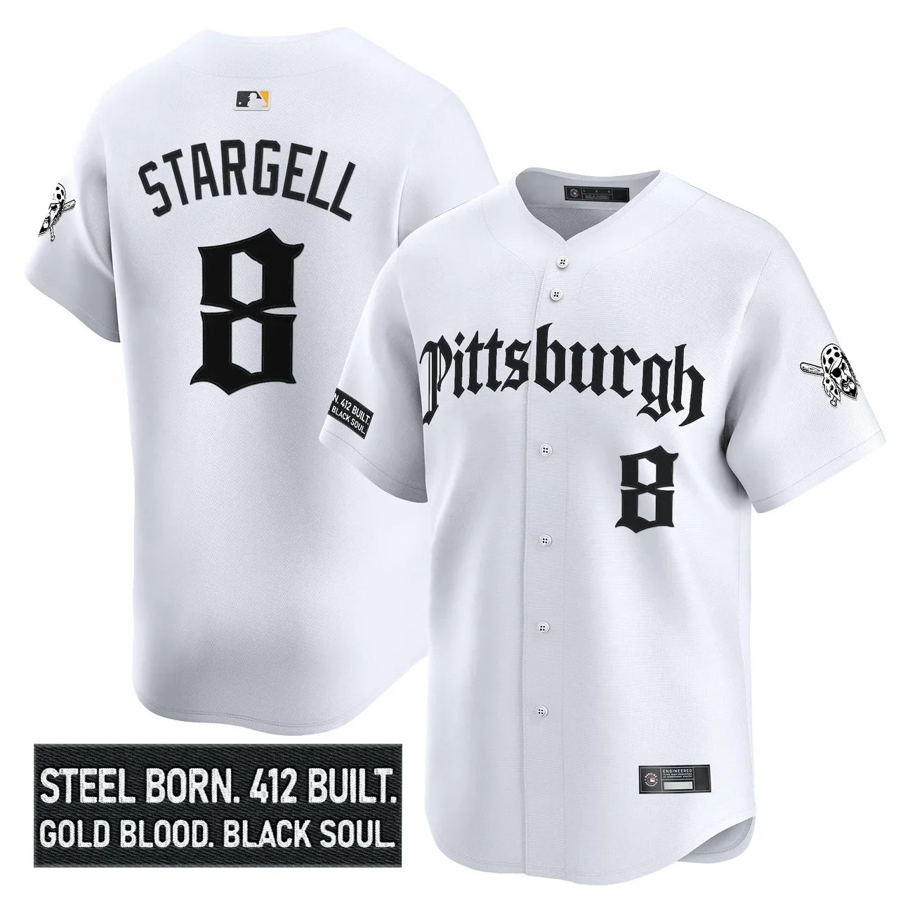 Men's Pittsburgh Pirates 'Gothic Steel City Edition' Vapor Premier Limited Jersey - All Stitched