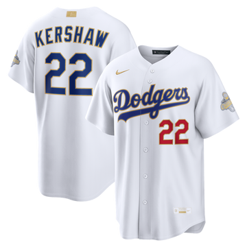 Clayton Kershaw Los Angeles Dodgers Nike 2026 Gold Collection Stadium Jersey - White