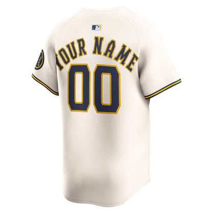 Milwaukee Brewers Nike Home Limited Custom Jersey - Cream