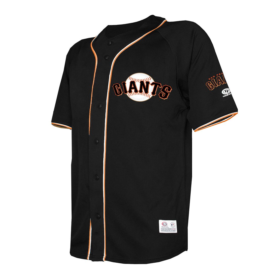 San Francisco Giants Stitches Team Color Full-Button Fashion Jersey - Black