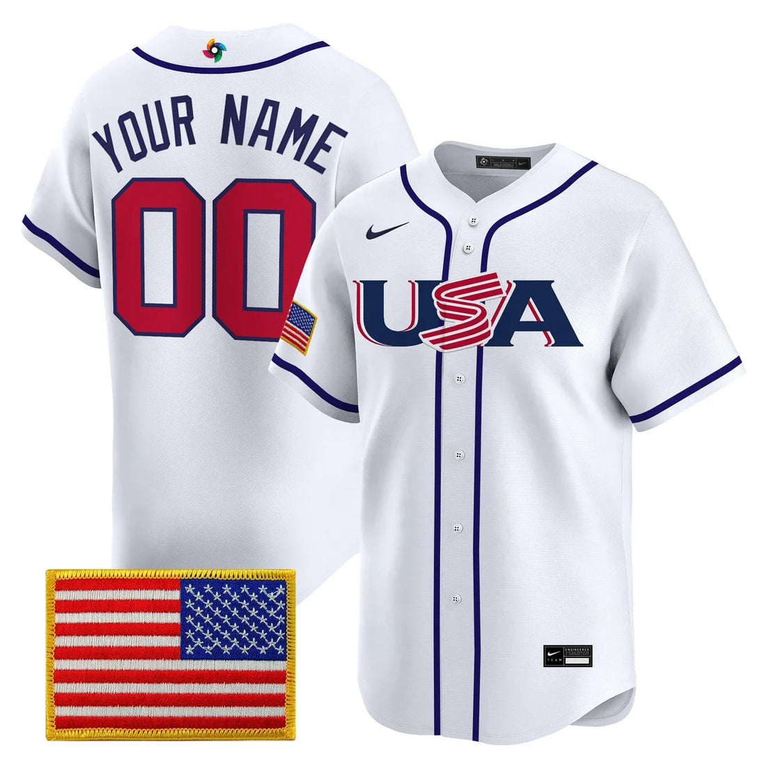 Team USA World Baseball Classic Vapor Premier Custom Jersey - 2026 Roster - All Stitched