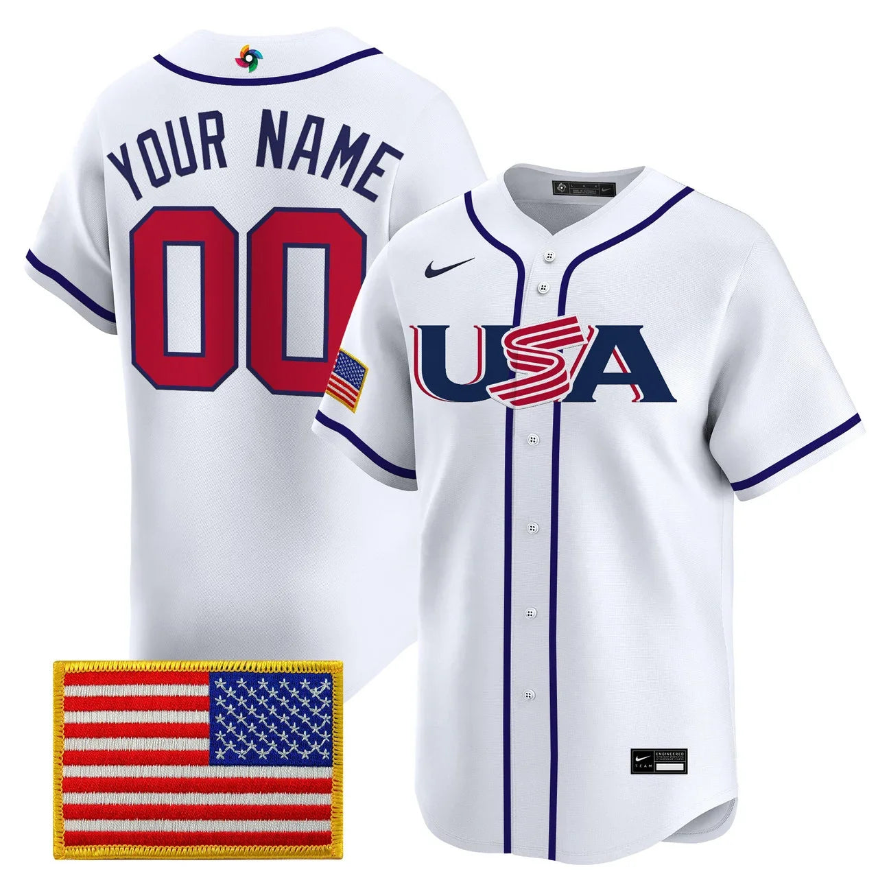 Team USA World Baseball Classic Vapor Premier Custom Jersey - 2026 Roster - All Stitched