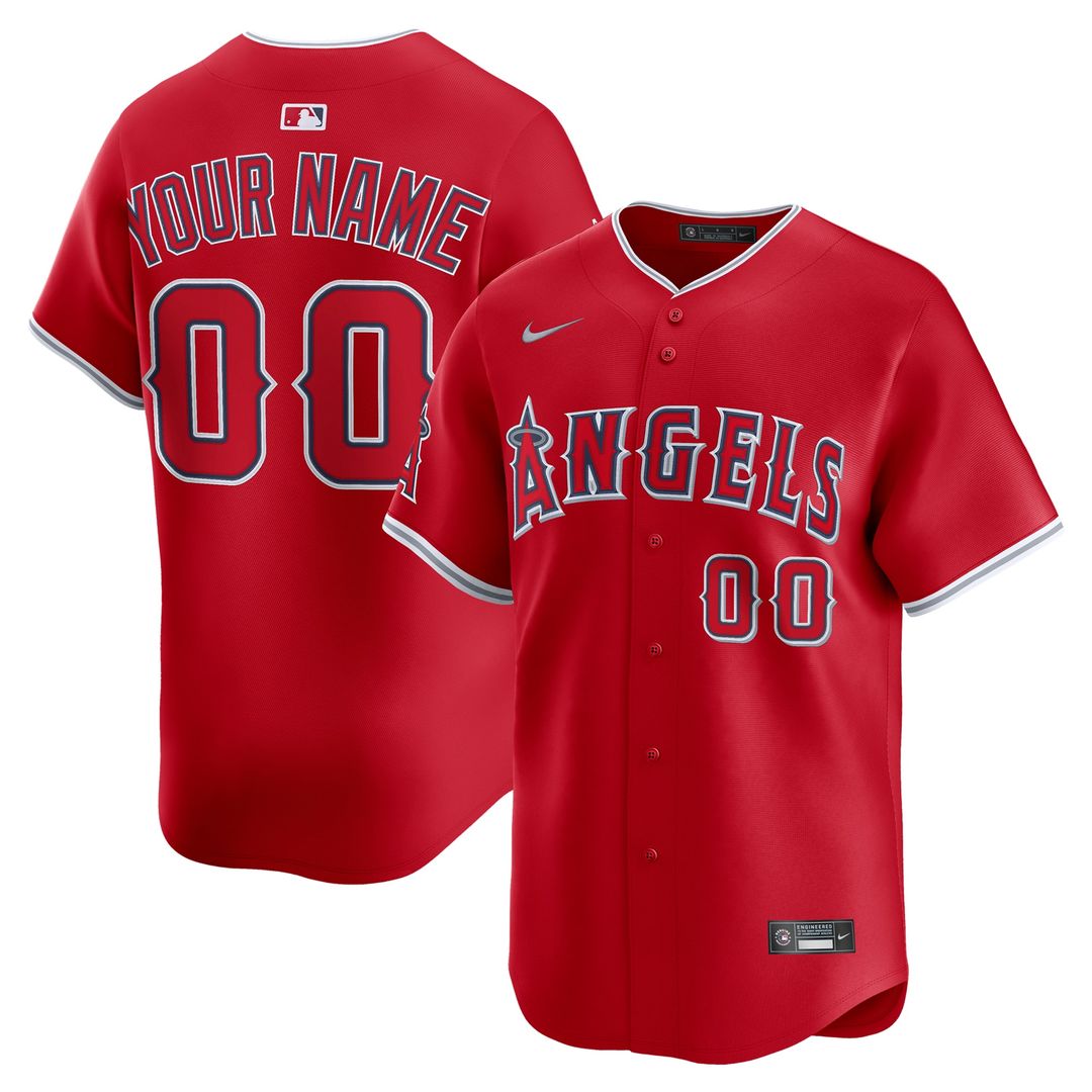 Los Angeles Angels Nike Alternate Limited Custom Jersey - Red