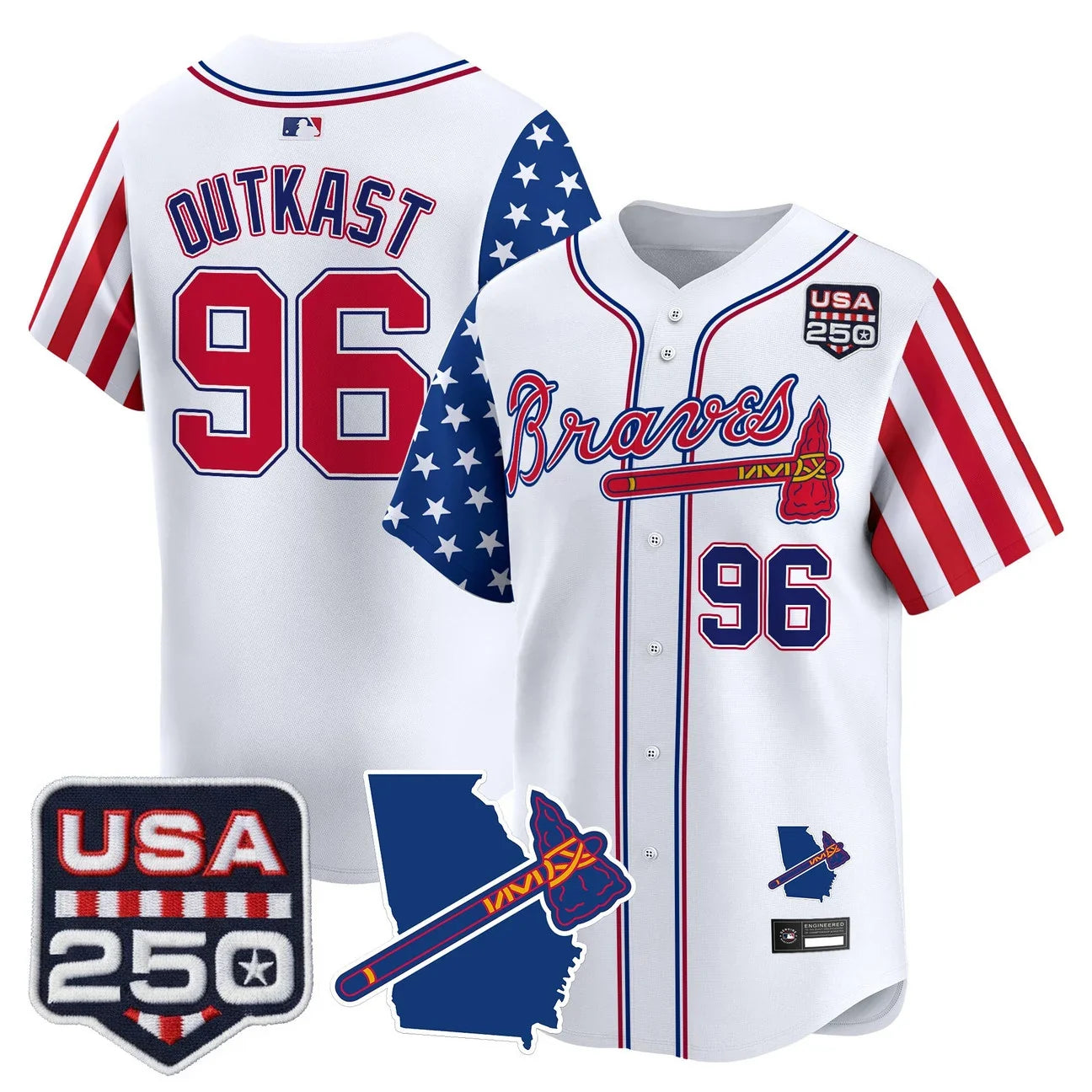 Men's Atlanta Braves "America 250 Edition" Vapor Premier Limited Jersey - All Stitched