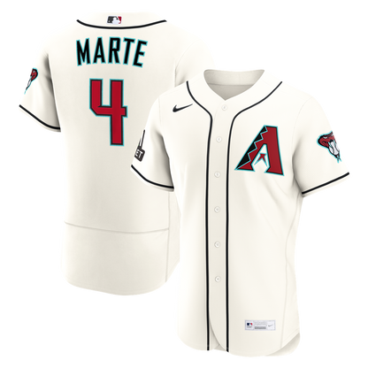 Ketel Marte Arizona Diamondbacks Nike Home Authentic Sponsor Patch Jersey - Cream