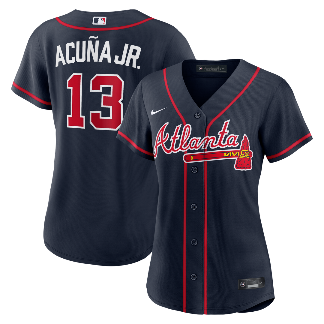 Ronald Acuña Jr. Atlanta Braves Nike Women's Alternate Replica Jersey - Navy