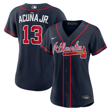 Ronald Acuña Jr. Atlanta Braves Nike Women's Alternate Replica Jersey - Navy