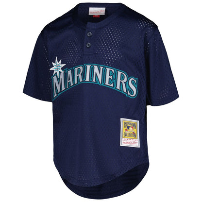 Ken Griffey Jr. Seattle Mariners Mitchell & Ness Youth Cooperstown Collection Mesh Batting Practice Jersey - Navy