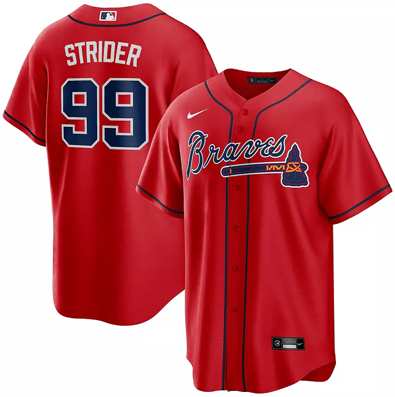 Men's #99 Spencer Strider Atlanta Braves Baseball Jersey