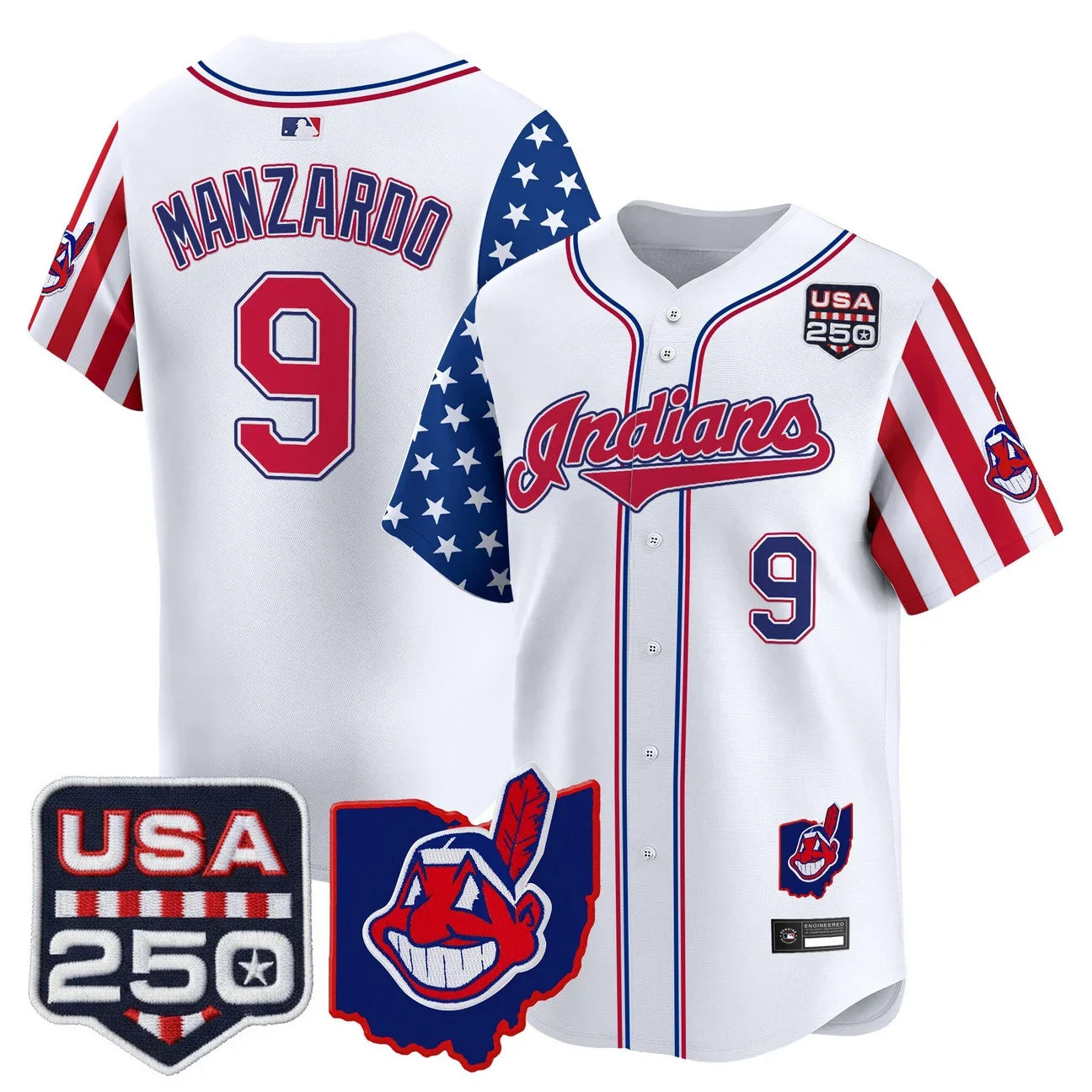 Men's Cleveland Indians "America250 Edition" Vapor Premier Limited Jersey - All Stitched