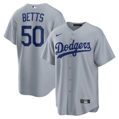 Mookie Betts Los Angeles Dodgers Nike Road Replica Jersey - Gray