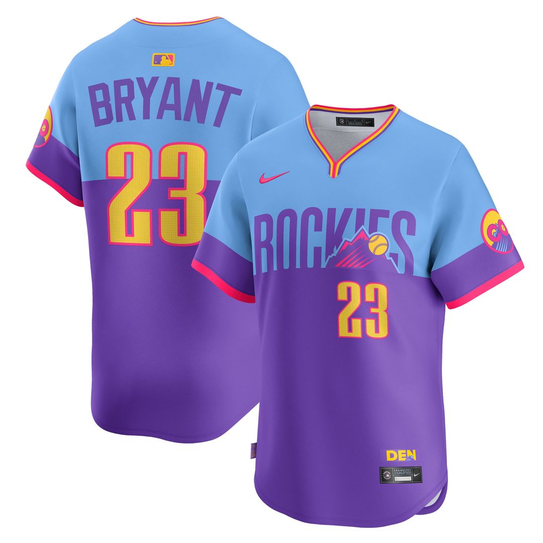Kris Bryant Colorado Rockies Nike 2025 City Connect Limited Player Jersey - Purple/Light Blue