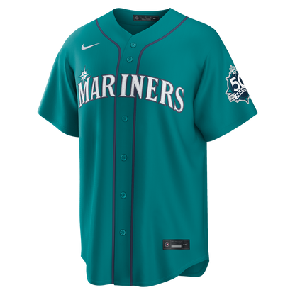 Julio Rodríguez Seattle Mariners Nike Alternate Stadium 50th Season Patch Jersey - Teal
