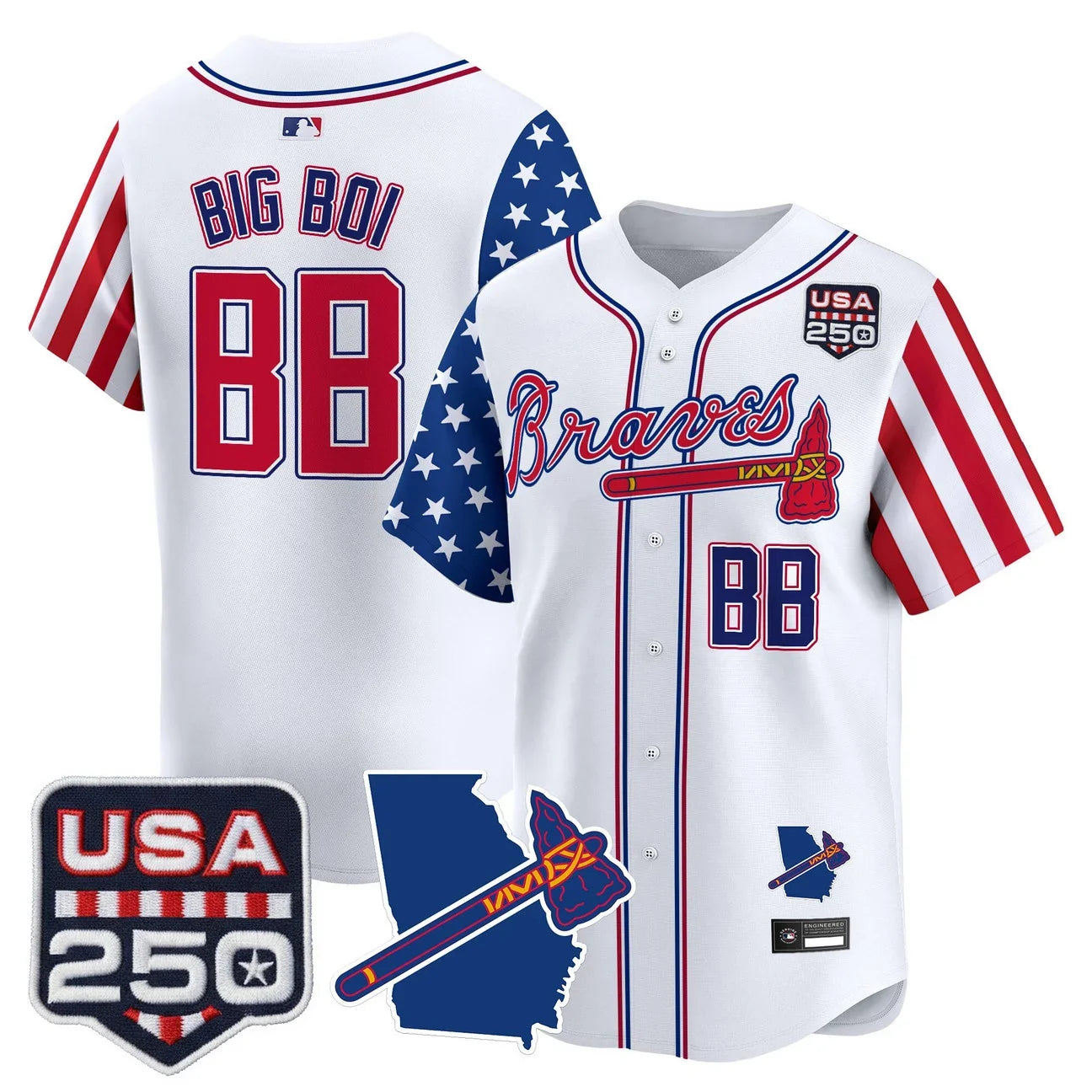 Men's Atlanta Braves "America 250 Edition" Vapor Premier Limited Jersey - All Stitched