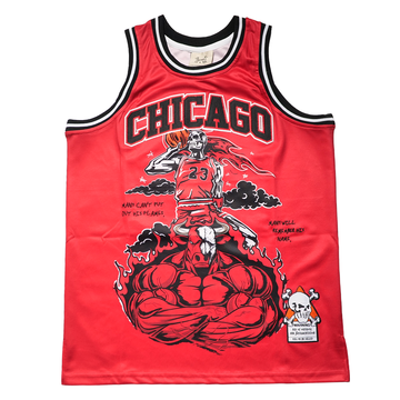 BRAND X REMEMBER ME CHICAGO BASKETBALL JERSEY (RED)
