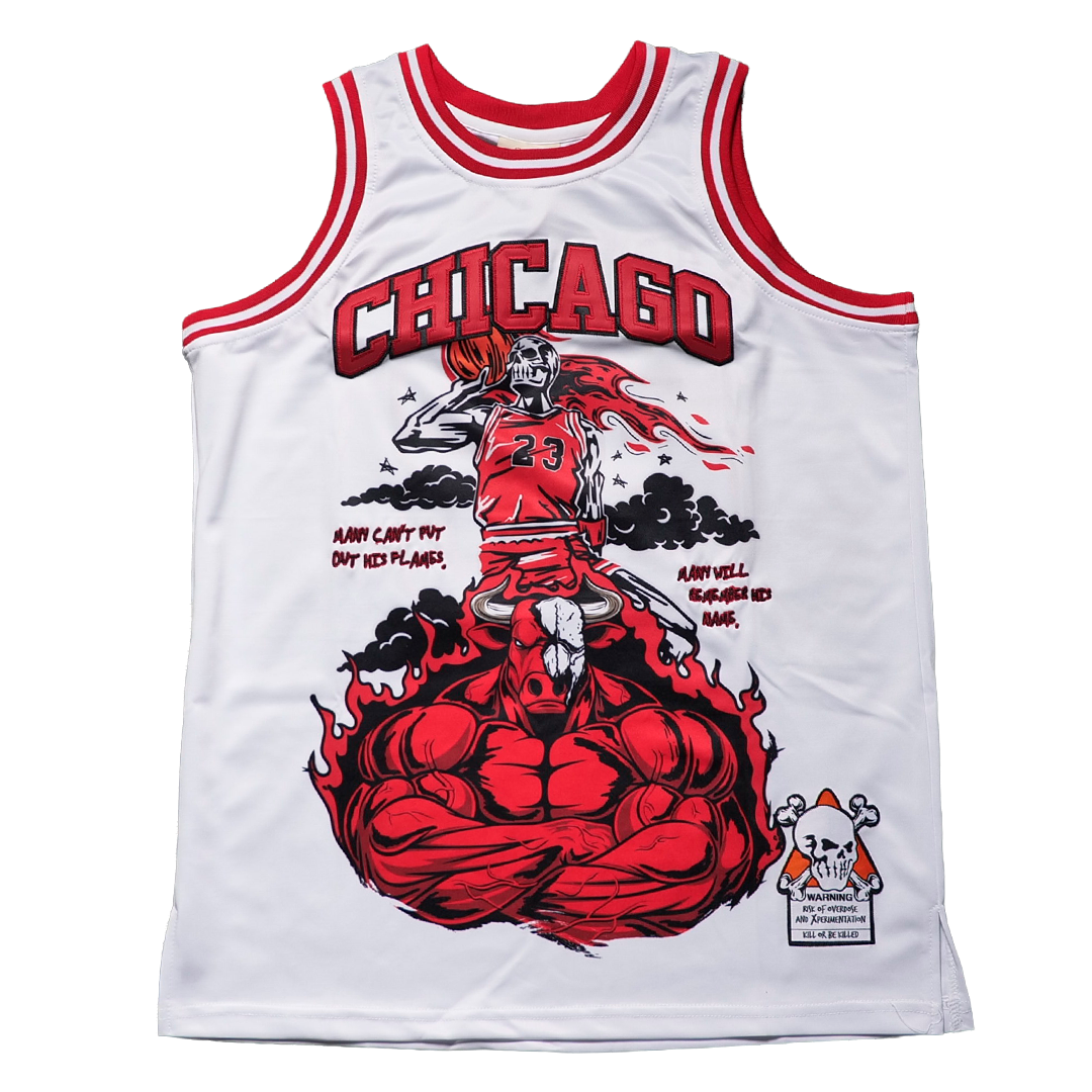 BRAND X REMEMBER ME CHICAGO BASKETBALL JERSEY (WHITE)