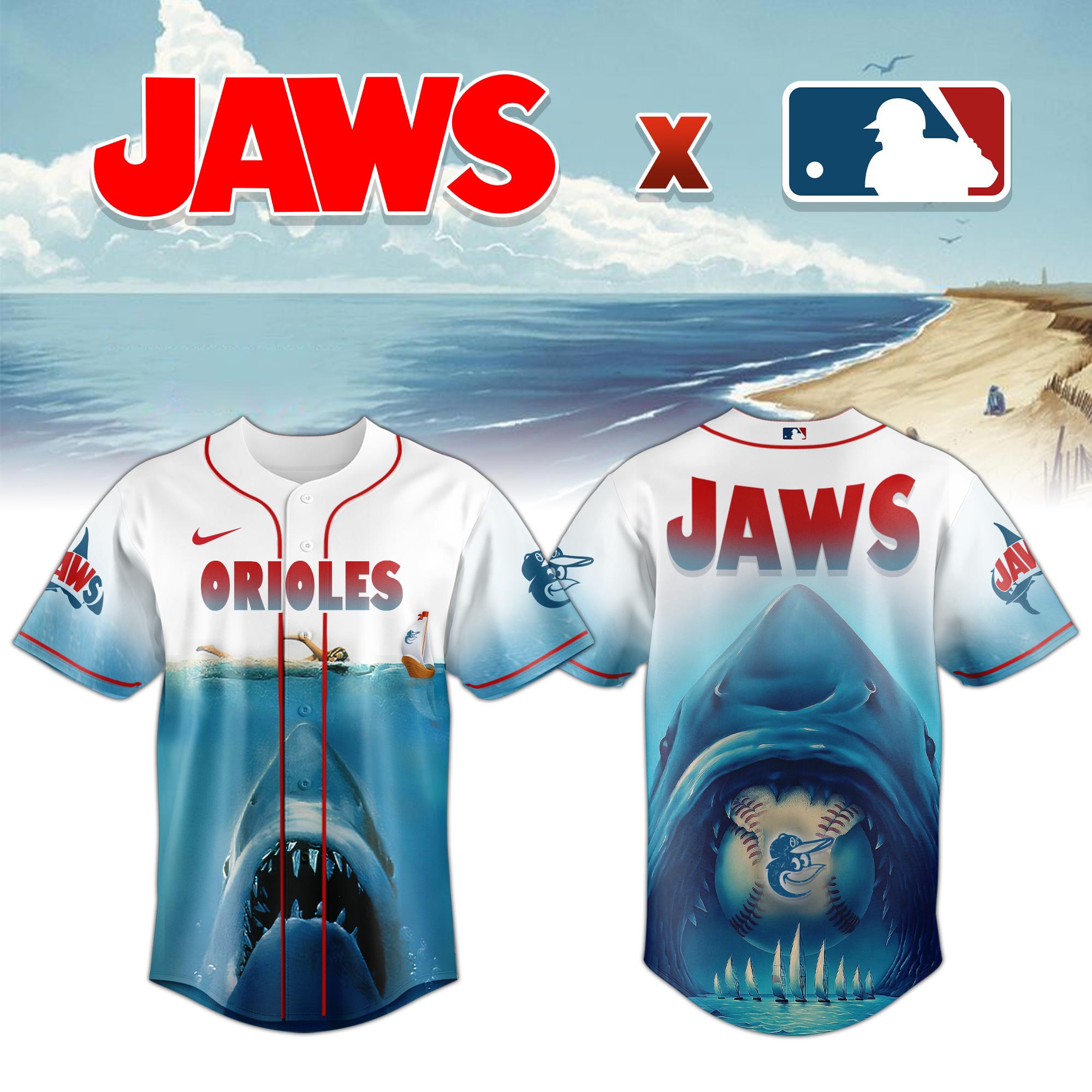 Baltimore Orioles Jaws Shark Jersey