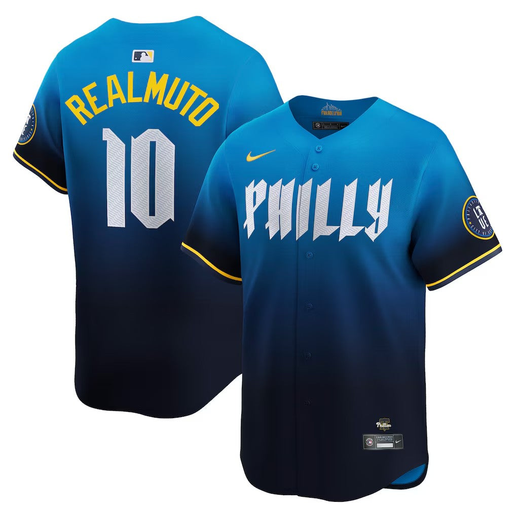 Men’s #10 J. T. Realmuto Philadelphia Phillies Baseball Jersey