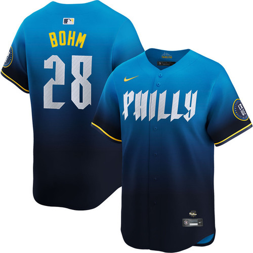 Men’s #28 Alec Bohm Philadelphia Phillies Baseball Jersey