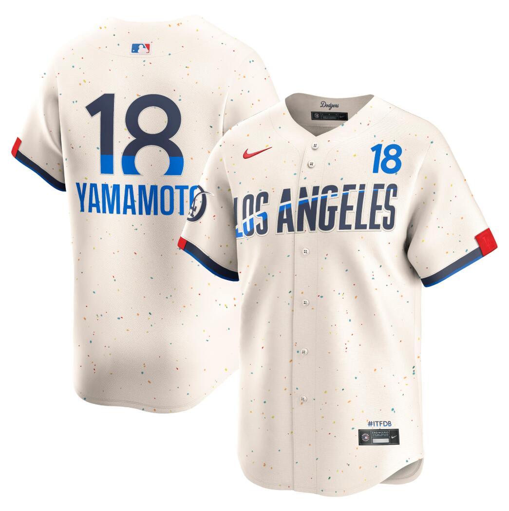 Men's #18 Yoshinobu Yamamoto Los Angeles Dodgers Baseball Jersey