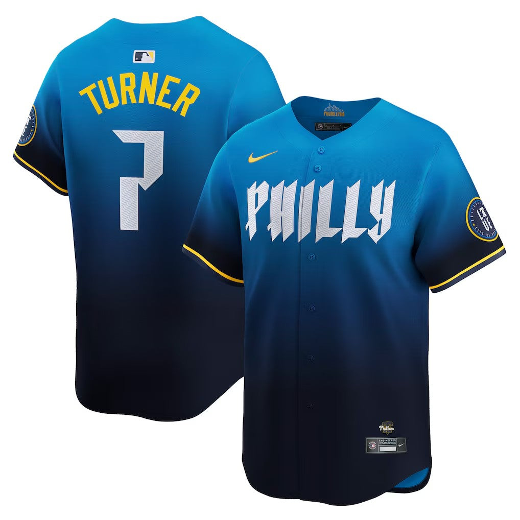 Men’s #7 Trea Turner Philadelphia Phillies Baseball Jersey