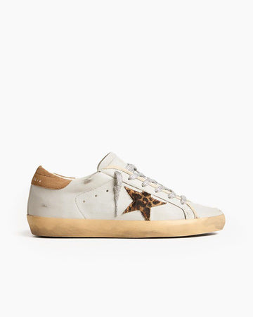 Leopard Print Star Nappa Leather Sneakers