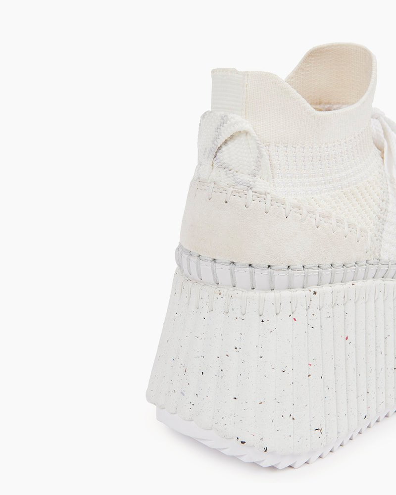 Multicolor Knit Chunky High-Top Platform Sneakers