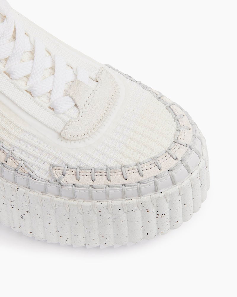 Multicolor Knit Chunky High-Top Platform Sneakers