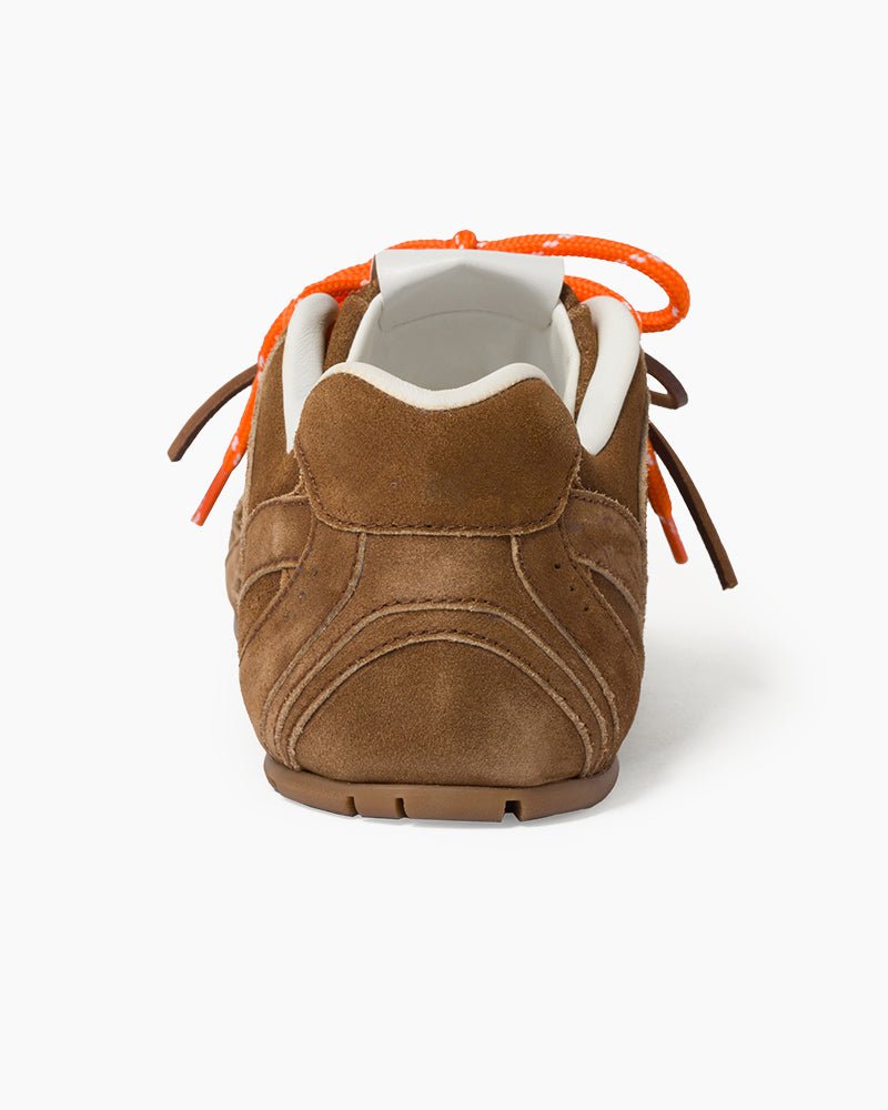 Suede Distressed Finish Mismatched Laces Sneakers