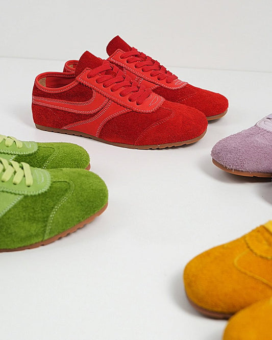 Color Pop Retro Suede Nappa Leather Sneakers