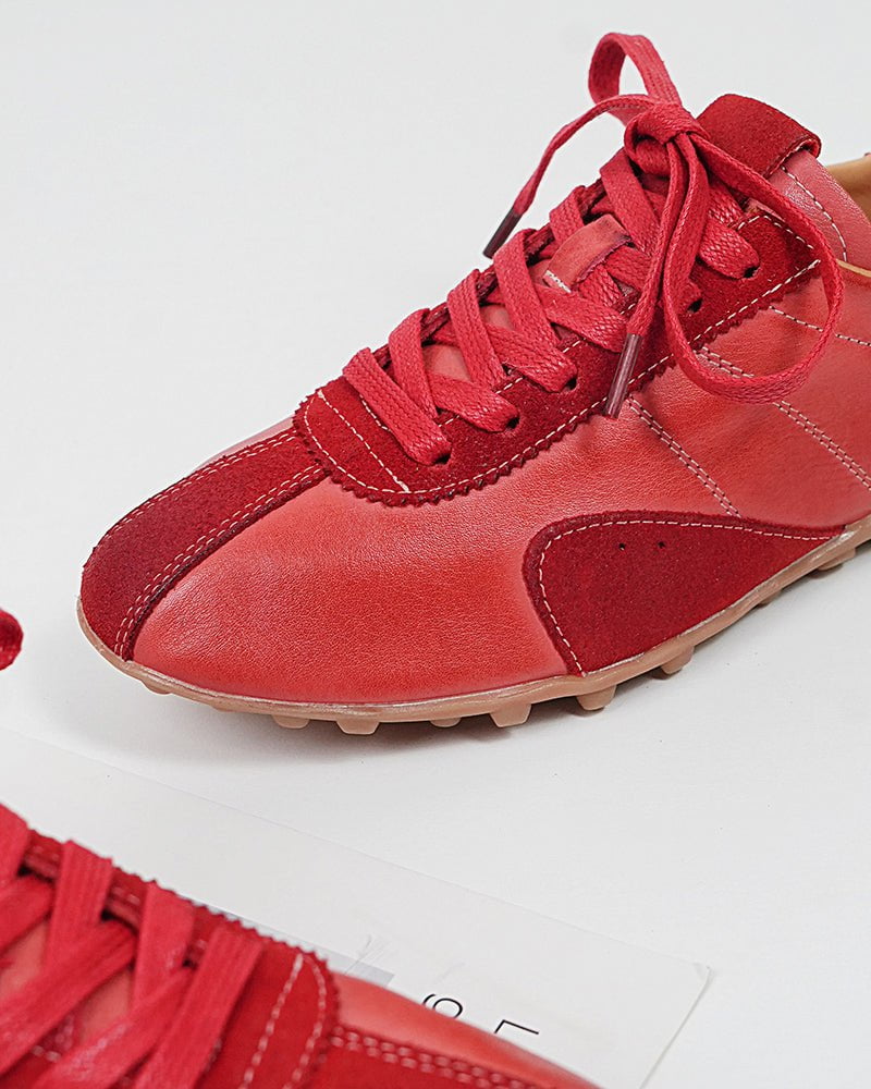 Retro Suede Nappa Leather Textured Sole Sneakers