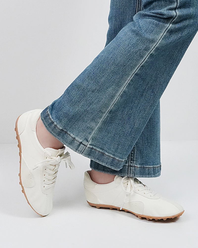 Retro Suede Nappa Leather Textured Sole Sneakers