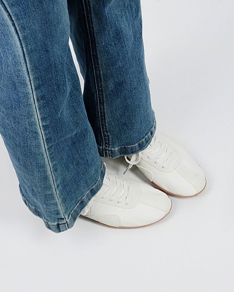 Retro Suede Nappa Leather Textured Sole Sneakers