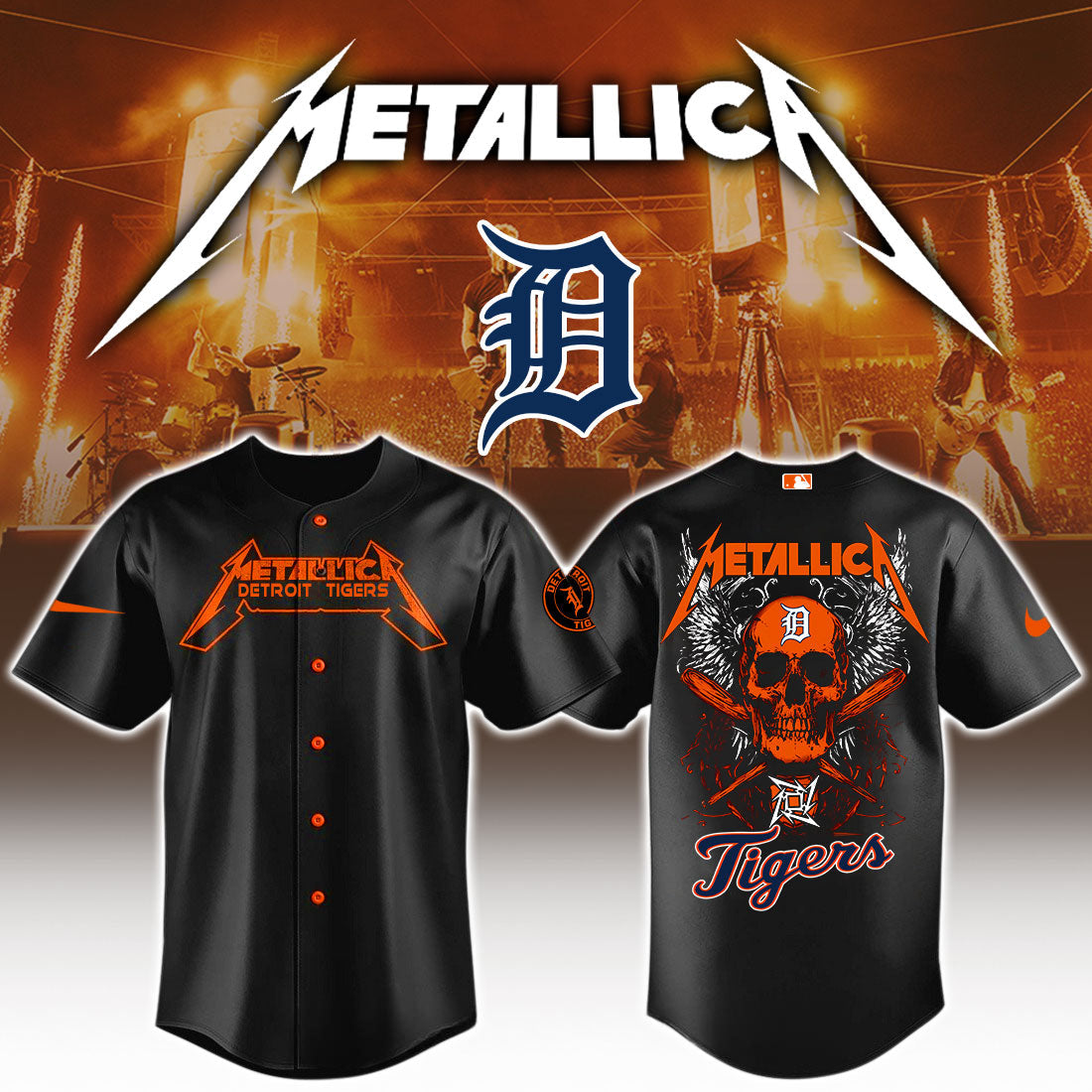 Detroit Tigers MLB Metallica Jersey