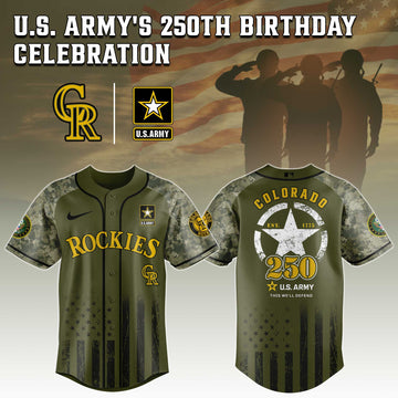 Colorado Rockies MLB 250th anniversary US Army Jersey