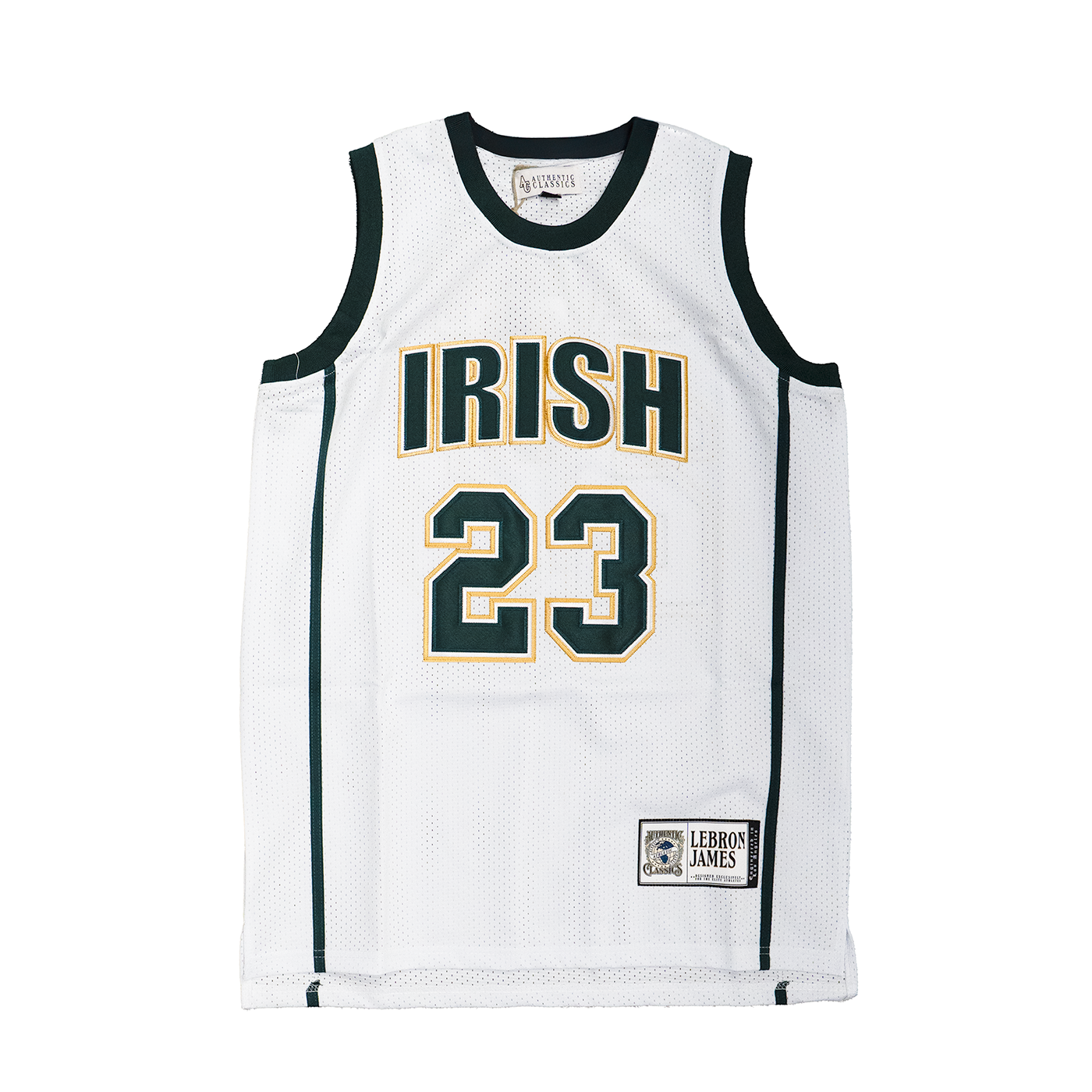 IRISH LEBRON JAMES AUTHENTIC BASKETBALL JERSEY (WHITE)