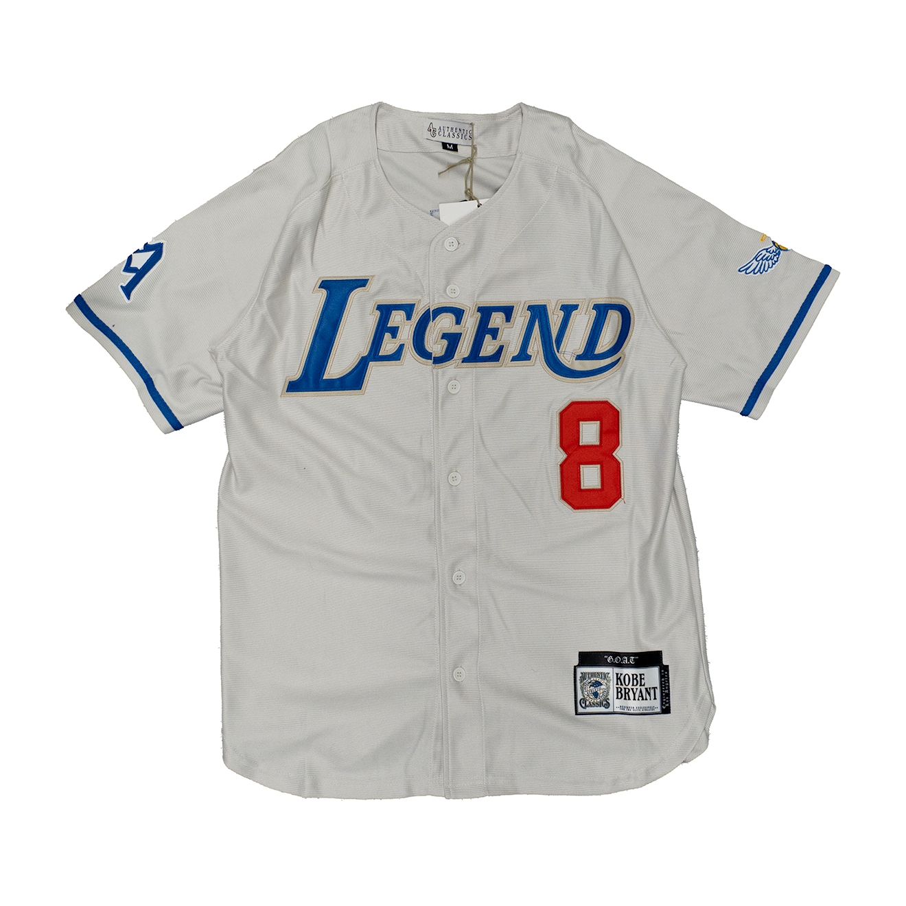 LEGEND KOBE BRYANT GOAT BUTTON DOWN BASEBALL JERSEY (CREAM)