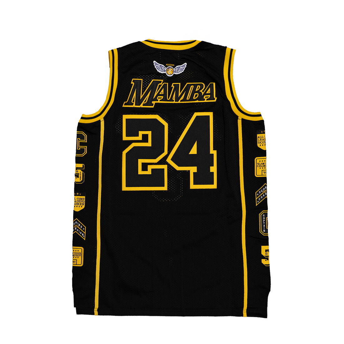 LEGEND MAMBA PATCH BASKETBALL JERSEY (BLACK/YELLOW)