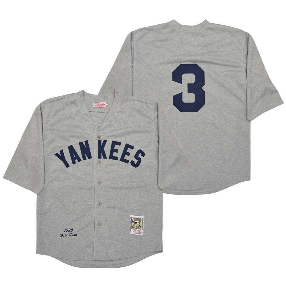 Men's New York Yankees #3 Babe Ruth Baseball Jersey